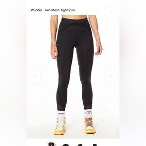lululemon athletica Black Wunder Train Mesh Tight 25in